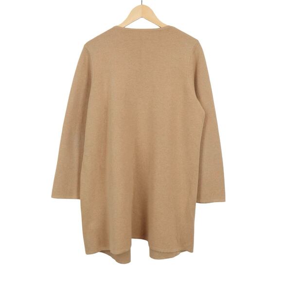 J.Crew Juliette Merino Wool Blend Collarless Sweater-Blazer In Camel Size Large - Picture 5 of 9